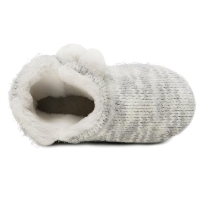 totes toasties® Ladies Space Dye Knitted Boot Slippers Grey Extra Image 5